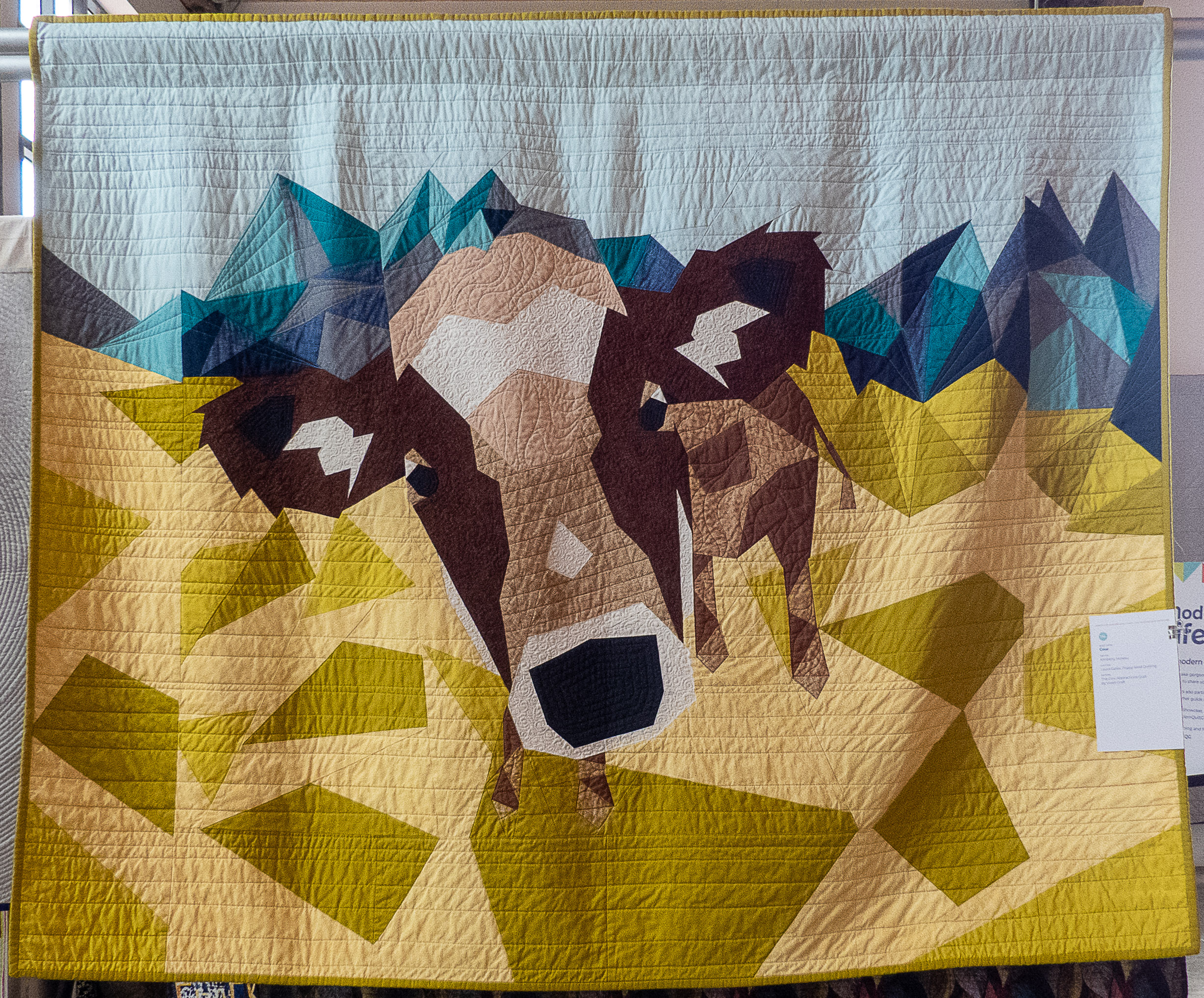 modern quilt of a cow