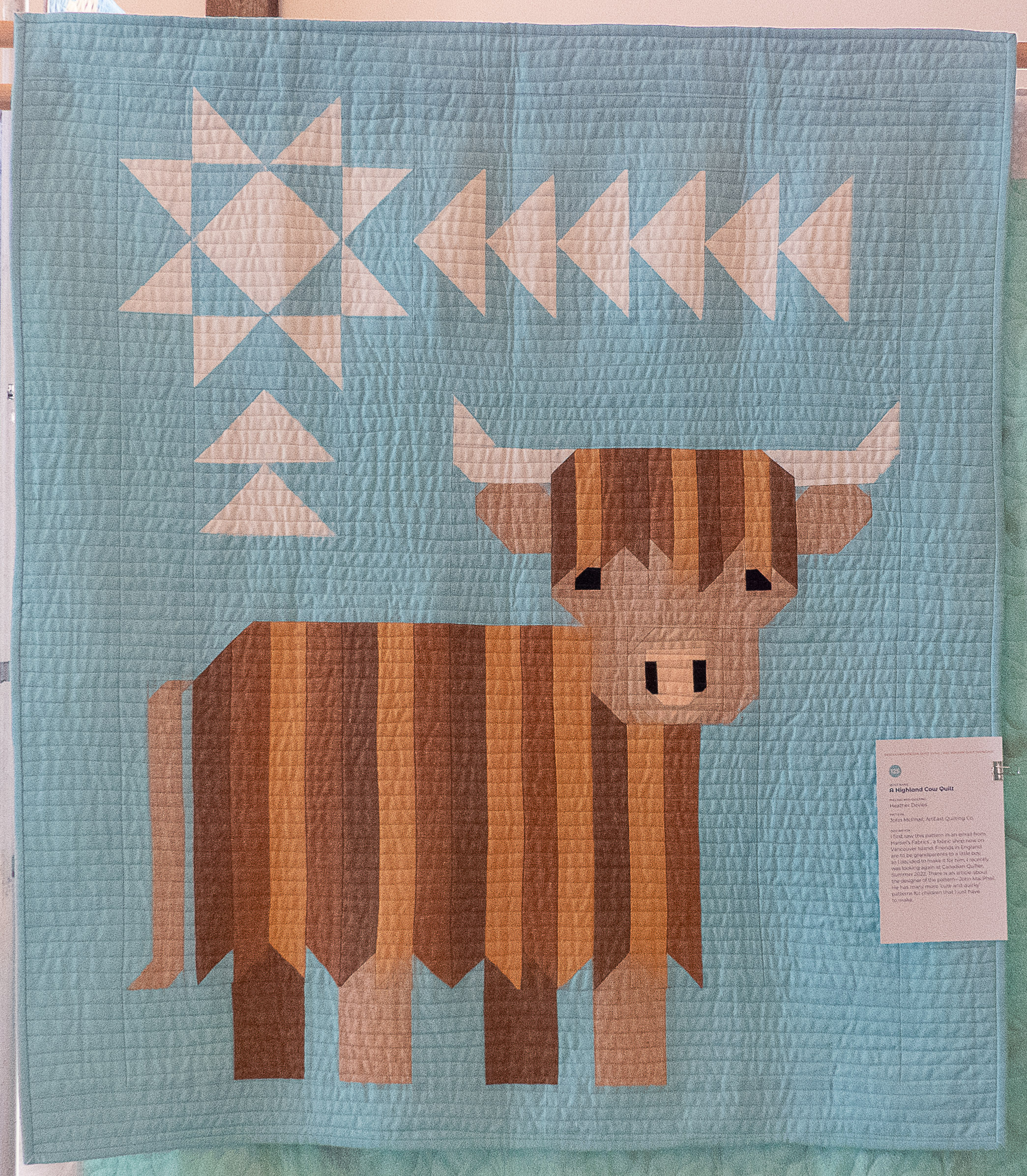 modern quilt of a highland cow