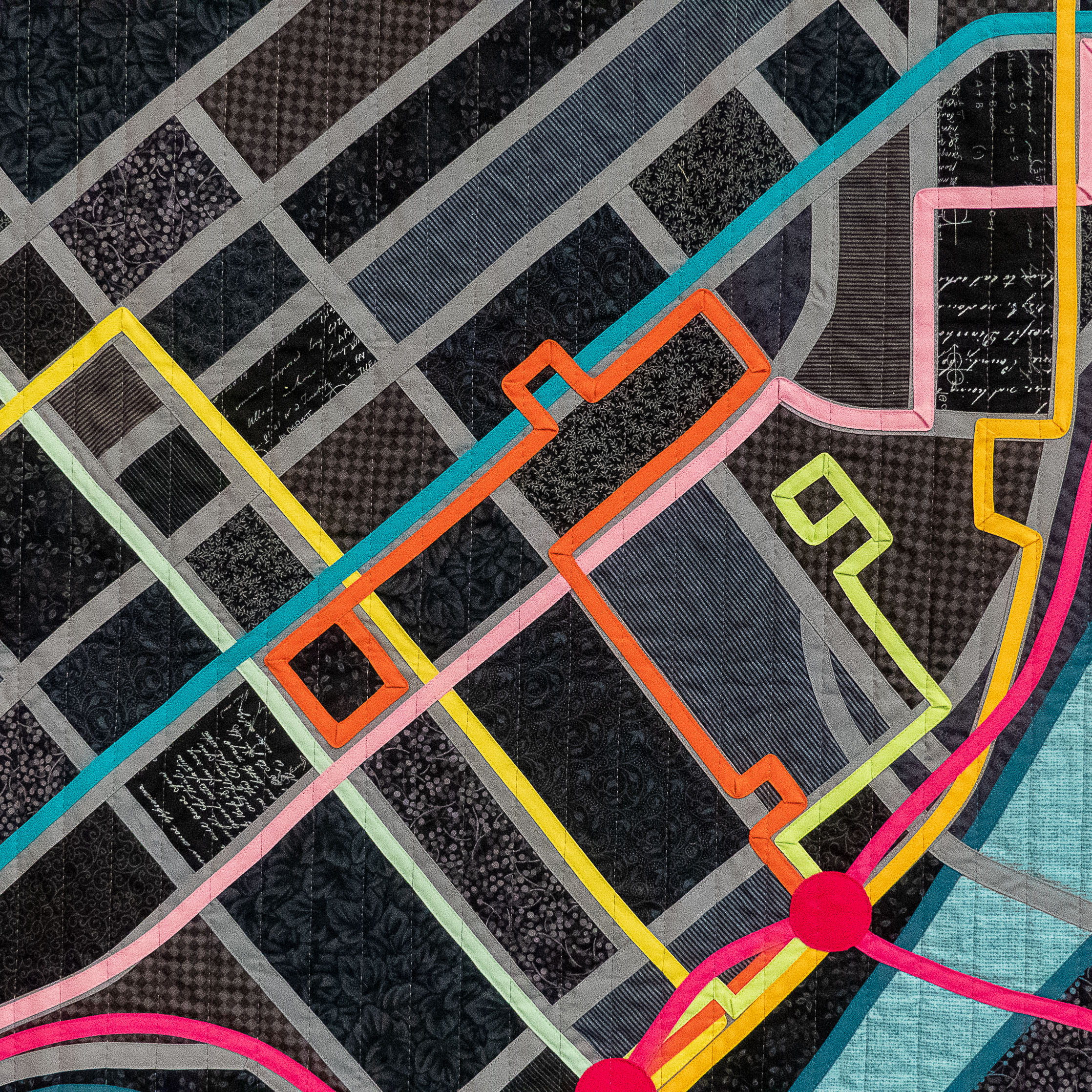 Detail of Transit Map quilt